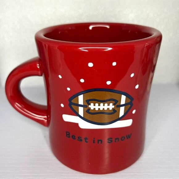 Life Is Good "Best In Snow" Football‎ Coffee Mug - Picture 1 of 6